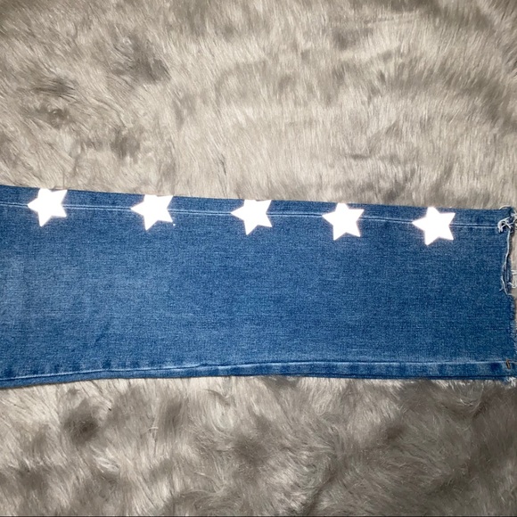 Reflective Star Print Straight Leg Jeans - Picture 4 of 7